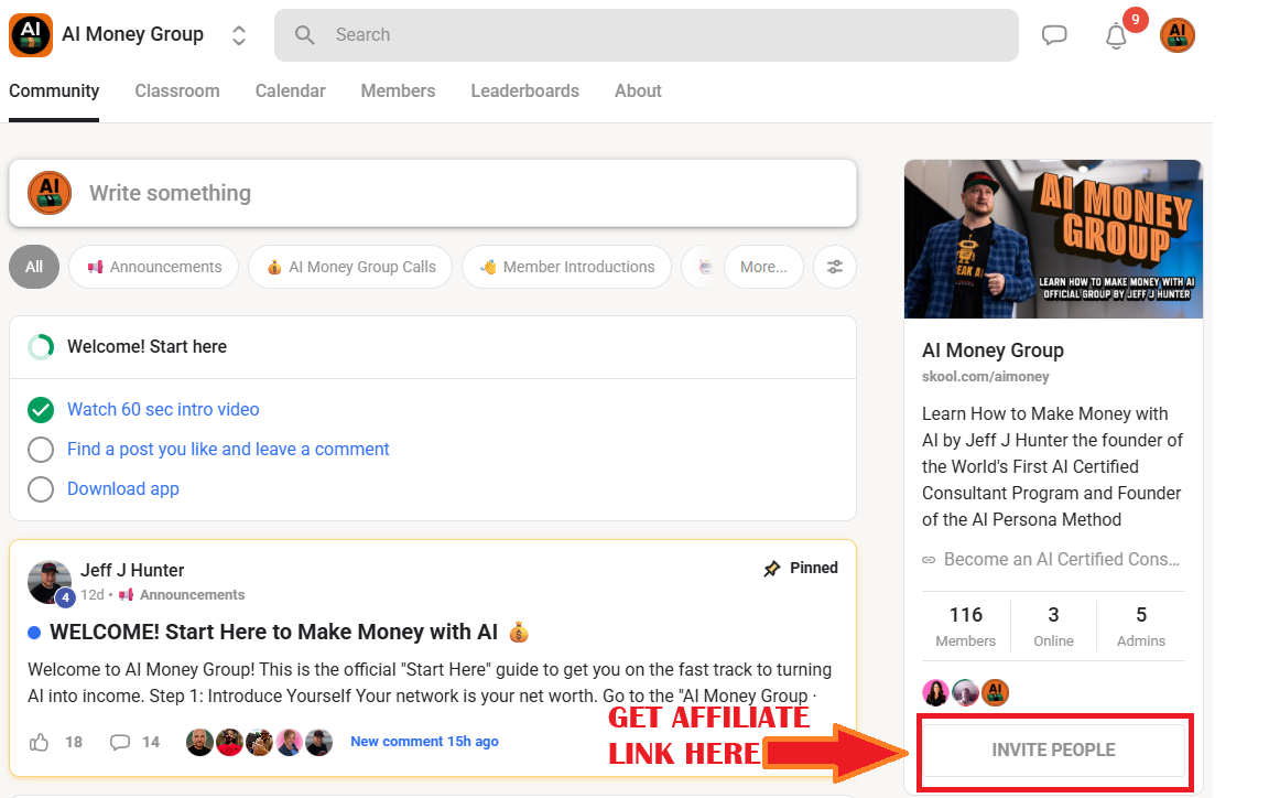 How to find your AI Money Group affiliate link